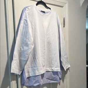 White and Blue Women’s Oversized Shirt NWT